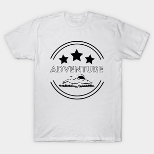 Adventure stars and landscape black T-Shirt